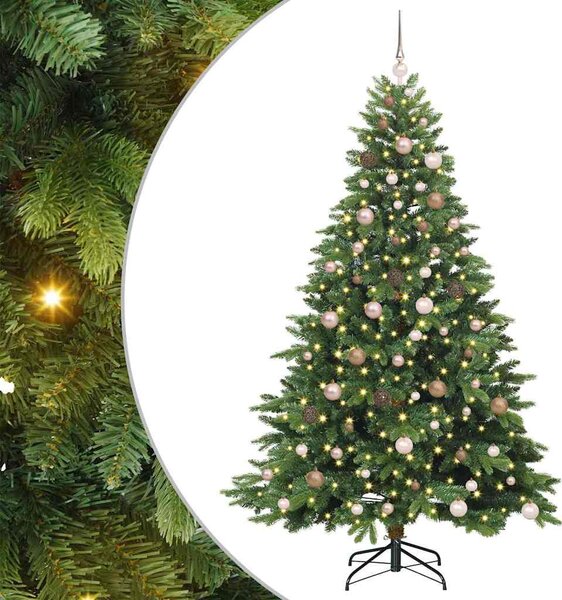 Mű karácsonyfa 300 LED-del állvánnyal Zöld 210 cm PE és PVC