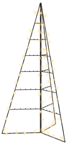 Fém karácsonyfa LED-del KUOPIO 140 cm Meleg fehér Acél Fekete