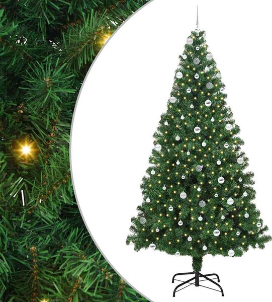 Mű karácsonyfa 300 LED-del Zöld 240 cm PVC és Acél és Műanyag
