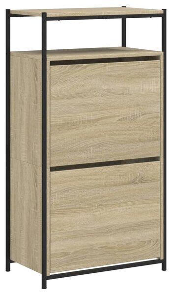 Sonoma tölgy színű szerelt fa cipőszekrény 60x34x112 cm