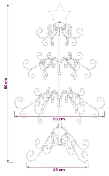 Fém karácsonyfa KUOPIO 90 cm Acél Fehér
