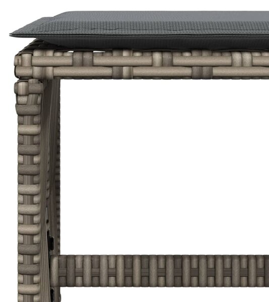 4 db szürke polyrattan kerti szék párnával 41 x 41 x 36 cm