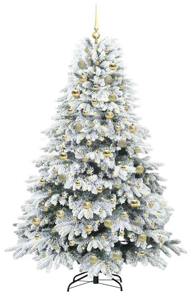 Mű karácsonyfa 300 LED-del állvánnyal Fehér 180 cm PE és PVC