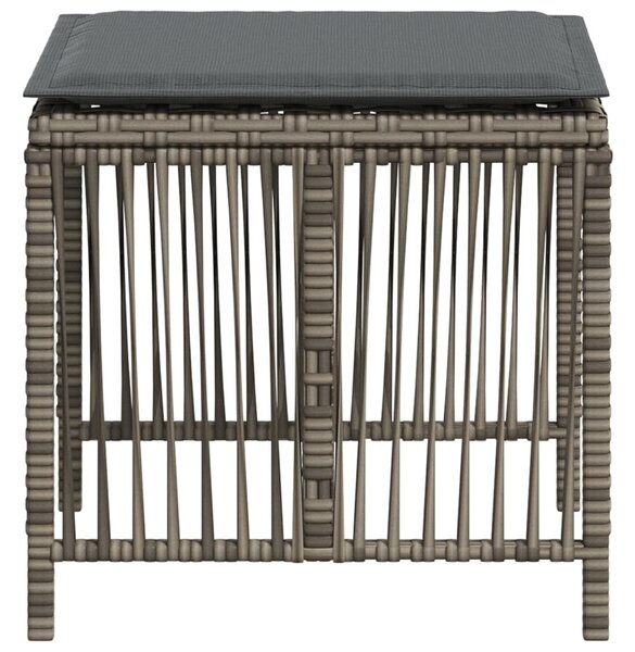 4 db szürke polyrattan kerti szék párnával 41 x 41 x 36 cm