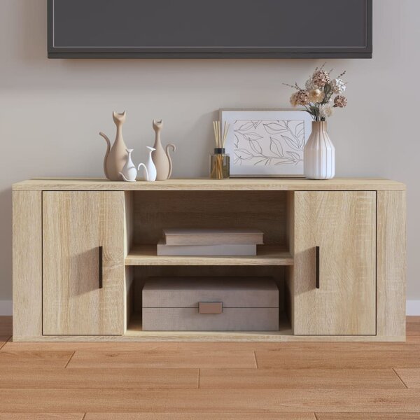 Sonoma tölgyszínű szerelt fa TV-szekrény 100 x 35 x 40 cm