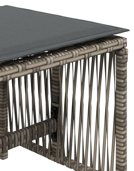 4 db szürke polyrattan kerti szék párnával 41 x 41 x 36 cm