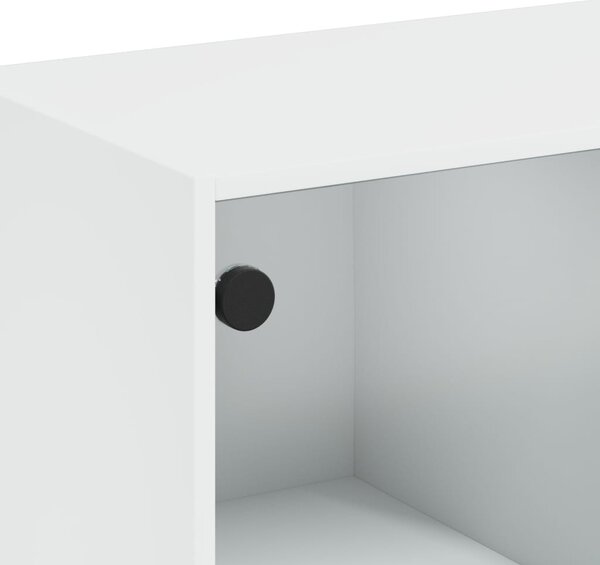 Fehér dohányzóasztal üvegajtókkal 102 x 50 x 42 cm