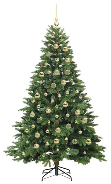 Mű karácsonyfa 300 LED-del állvánnyal Zöld 210 cm PE és PVC