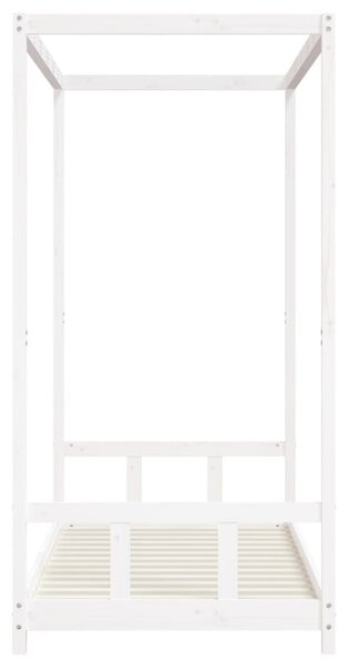 Fehér tömör fenyőfa gyerekágykeret 90x190 cm