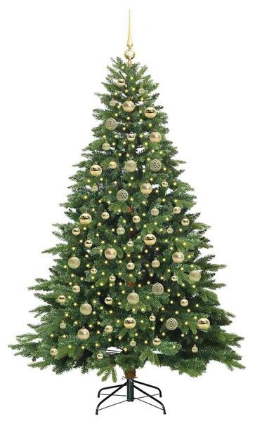 Mű karácsonyfa 300 LED-del állvánnyal Zöld 210 cm PE és PVC