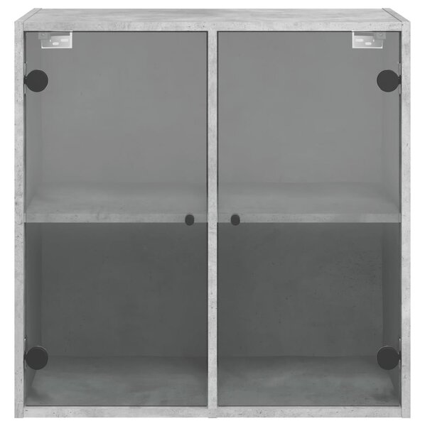 Betonszürke faliszekrény üvegajtókkal 68 x 37 x 68,5 cm