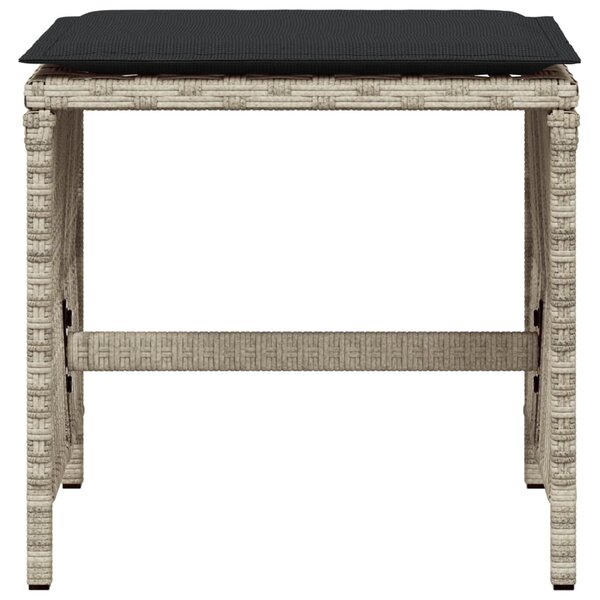 4db világosszürke polyrattan kerti szék párnával 41 x 41 x 36cm