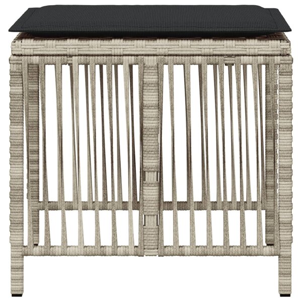 4db világosszürke polyrattan kerti szék párnával 41 x 41 x 36cm