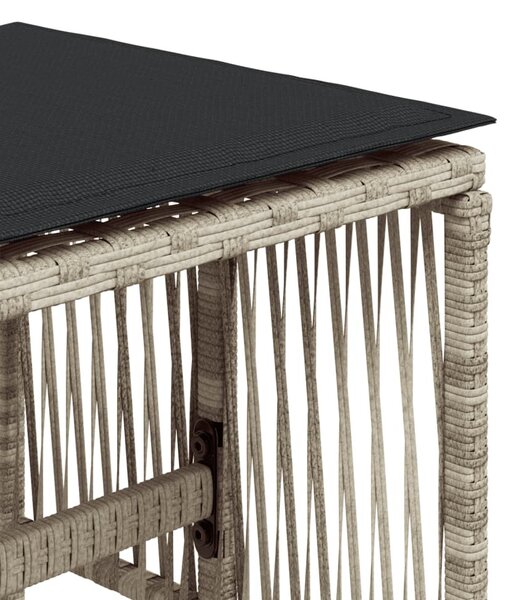 4db világosszürke polyrattan kerti szék párnával 41 x 41 x 36cm