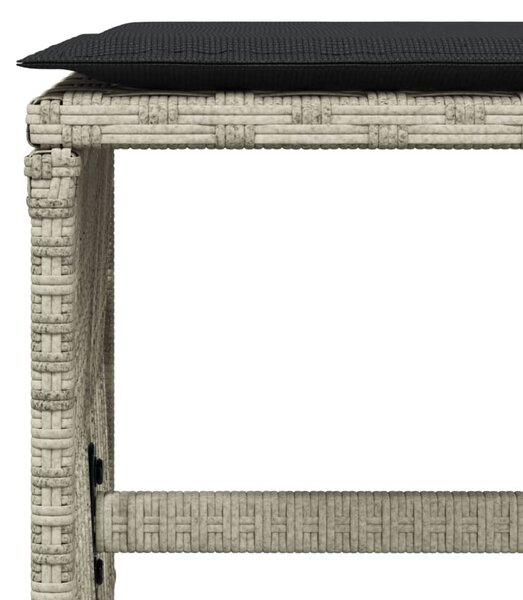 4db világosszürke polyrattan kerti szék párnával 41 x 41 x 36cm