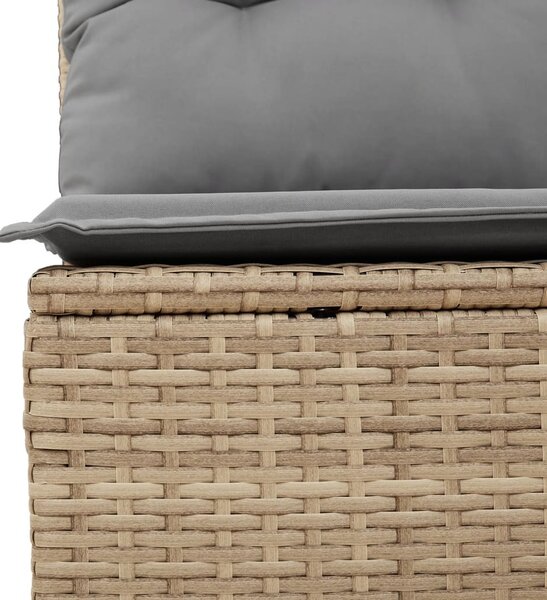 6 részes vegyes bézs polyrattan kerti ülőgarnitúra párnákkal