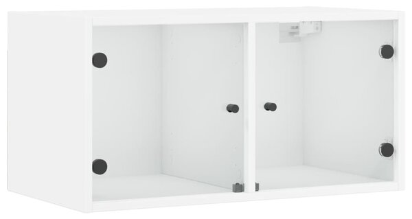 2 db fehér faliszekrény üvegajtóval 68,5 x 37 x 35 cm