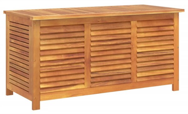 Tömör akácfa kerti tárolóláda zsaluval 113 x 50 x 56 cm
