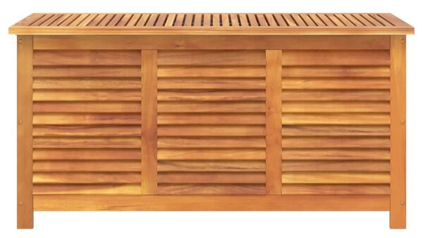 Tömör akácfa kerti tárolóláda zsaluval 113 x 50 x 56 cm