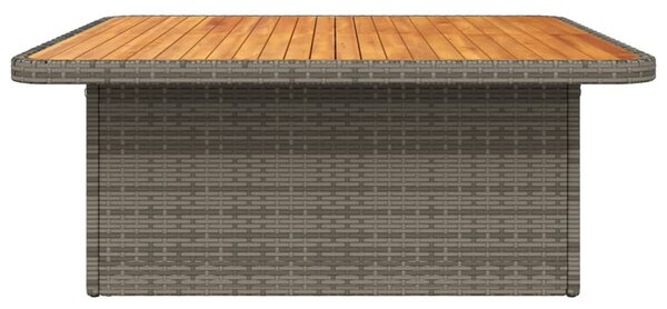 Szürke polyrattan és akácfa kerti asztal 110 x 110 x 71 cm