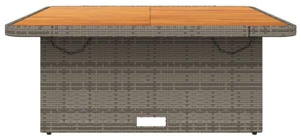 Szürke polyrattan és akácfa kerti asztal 110 x 110 x 71 cm