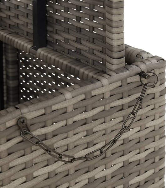Szürke polyrattan és akácfa kerti asztal 90 x 55 x 71 cm