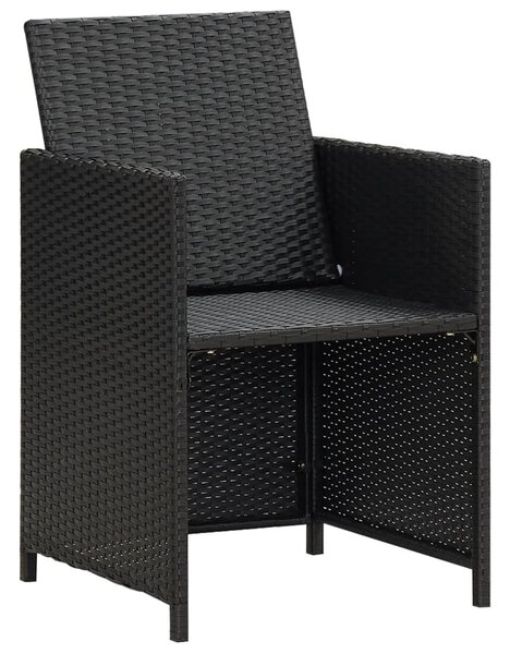 4 db fekete polyrattan kerti szék