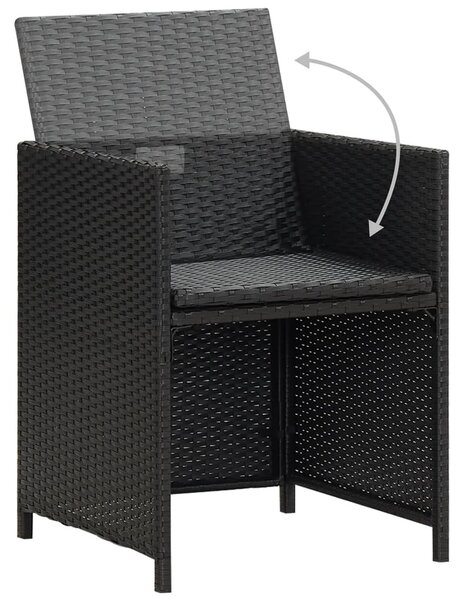 4 db fekete polyrattan kerti szék