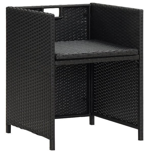 4 db fekete polyrattan kerti szék