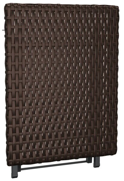 Barna összecsukható polyrattan asztal 45x35x32 cm
