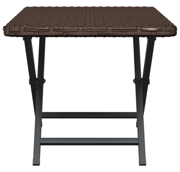 Barna összecsukható polyrattan asztal 45x35x32 cm