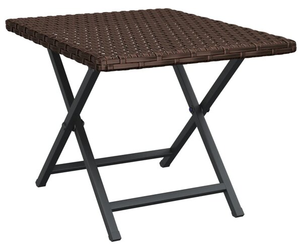 Barna összecsukható polyrattan asztal 45x35x32 cm