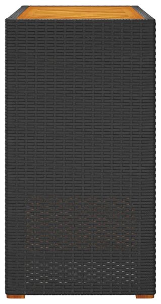 Fekete polyrattan falapos kerti asztal 100x40x75 cm