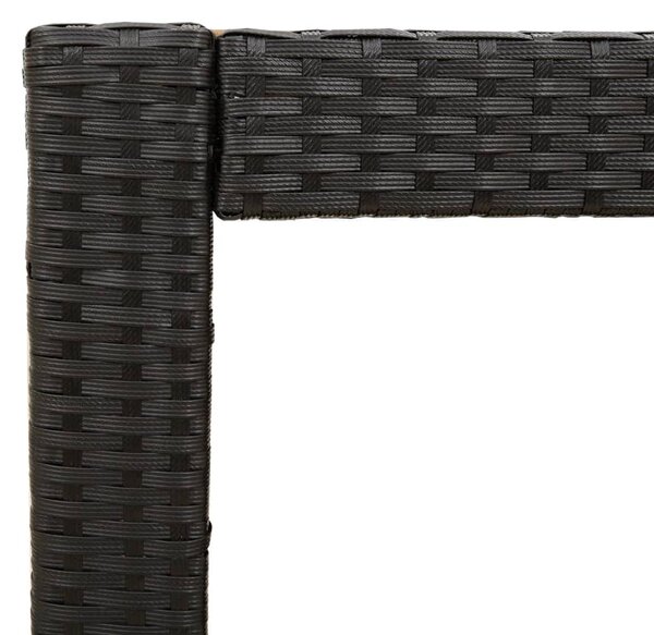 Fekete polyrattan falapos kerti asztal 100x40x75 cm