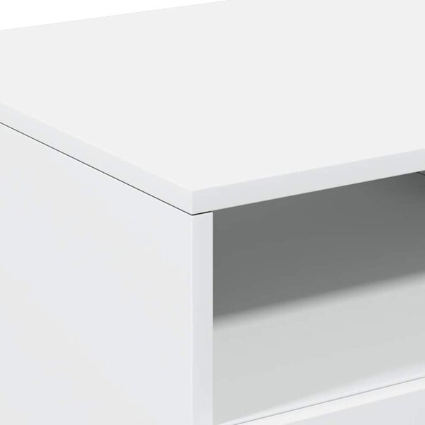 Fehér dohányzóasztal LED-lámpákkal 90x49x40 cm