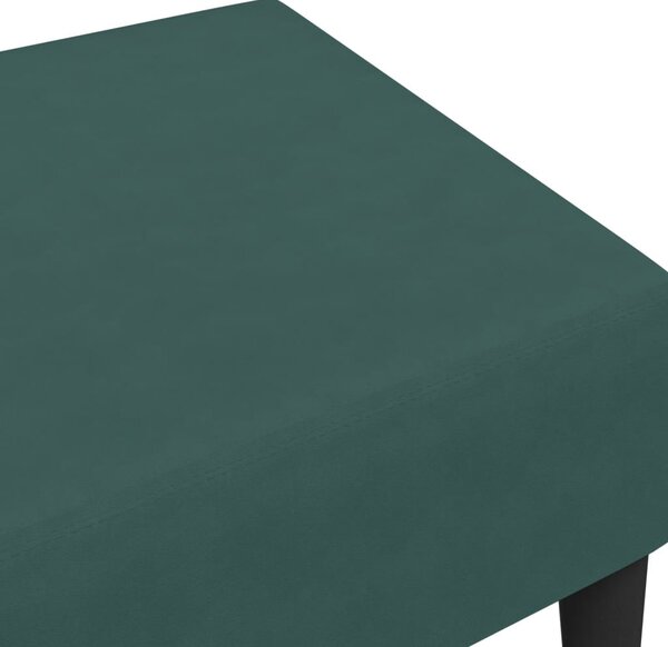 Sötétzöld bársony lábzsámoly 77x55x31 cm