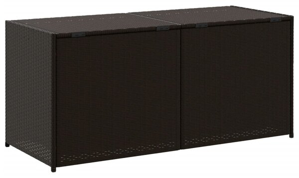 Barna polyrattan kerti tárolóláda 283 L