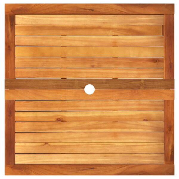 Szürke polyrattan és akácfa kerti asztal 80 x 80 x 74 cm