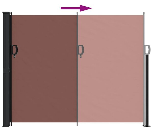 Barna behúzható oldalsó napellenző 160 x 600 cm