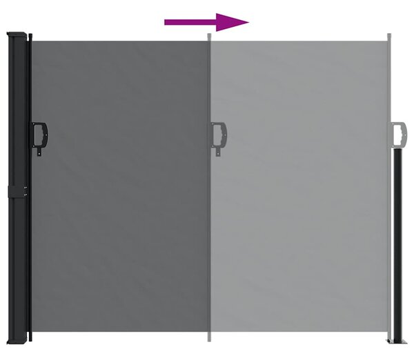 Fekete behúzható oldalsó napellenző 160 x 300 cm