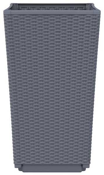 2 db kékszürke polipropilén kerti ültetőláda 32,5 x 32,5 x 57 cm