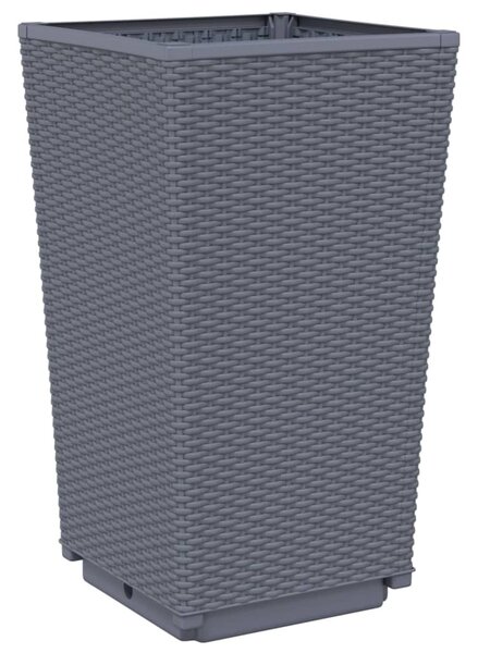 2 db kékszürke polipropilén kerti ültetőláda 32,5 x 32,5 x 57 cm