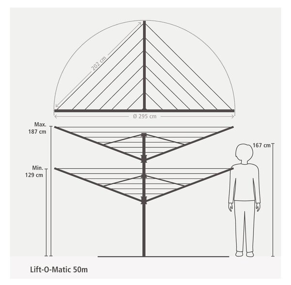 Kerti ruhaszárító Lift-O-Matic 50m – Brabantia