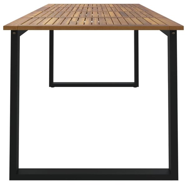Tömör akácfa kerti asztal U-alakú lábakkal 200 x 90 x 75 cm