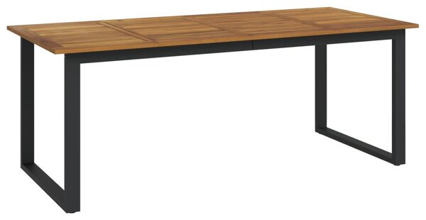 Tömör akácfa kerti asztal U-alakú lábakkal 200 x 90 x 75 cm