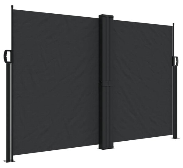 Fekete behúzható oldalsó napellenző 160 x 1200 cm