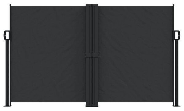 Fekete behúzható oldalsó napellenző 140 x 1200 cm