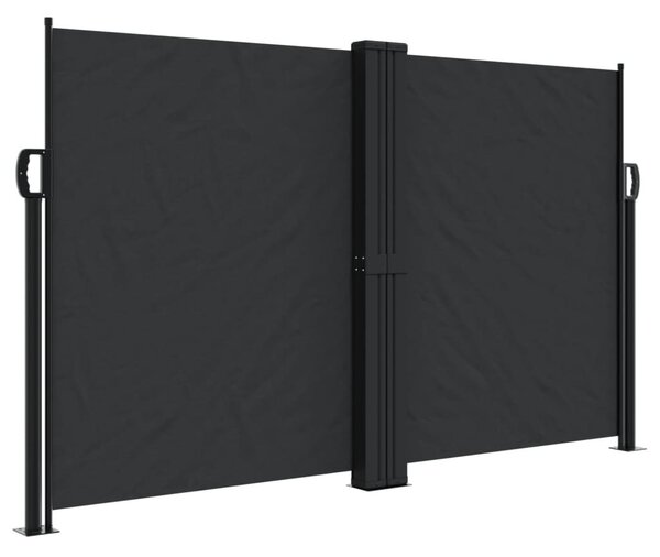 Fekete behúzható oldalsó napellenző 140 x 1200 cm