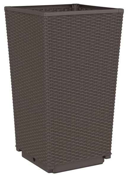 2 db barna polipropilén kerti ültetőláda 32,5 x 32,5 x 57 cm
