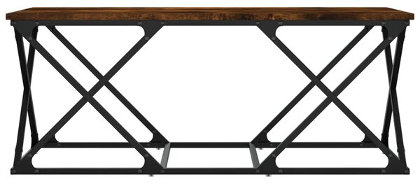 Füstös tölgy színű szerelt fa dohányzóasztal 100 x 49 x 40 cm
